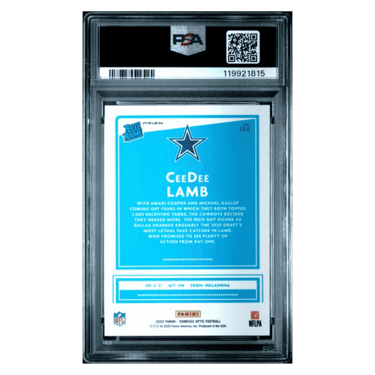 CeeDee Lamb PSA 9 2020 Panini Donruss Optic Rated Rookie Card #156