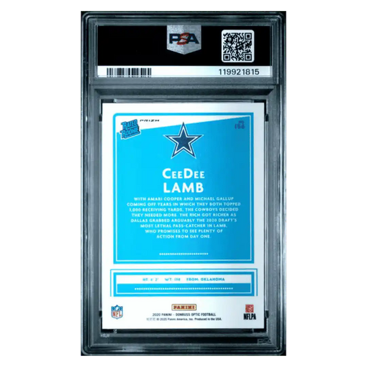 CeeDee Lamb PSA 9 2020 Panini Donruss Optic Rated Rookie Card #156