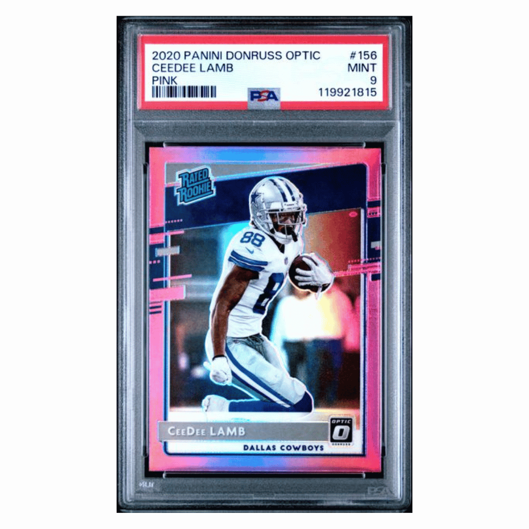 CeeDee Lamb PSA 9 2020 Panini Donruss Optic Rated Rookie Card #156