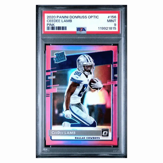 CeeDee Lamb PSA 9 2020 Panini Donruss Optic Rated Rookie Card #156