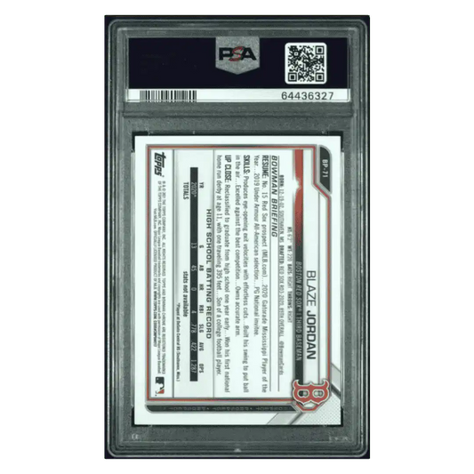 Blaze Jordan PSA 9 2021 Bowman Paper Prospects Gold #d/ 50 Card #BP71