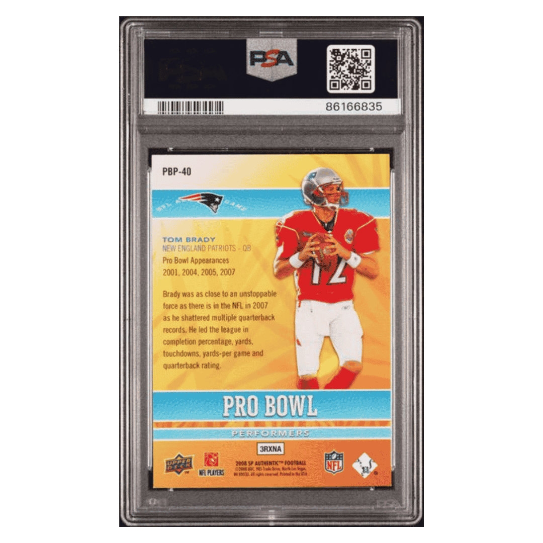 Tom Brady PSA 9 2008 Upper Deck SP Authentic Pro Bowl Performers Card #40