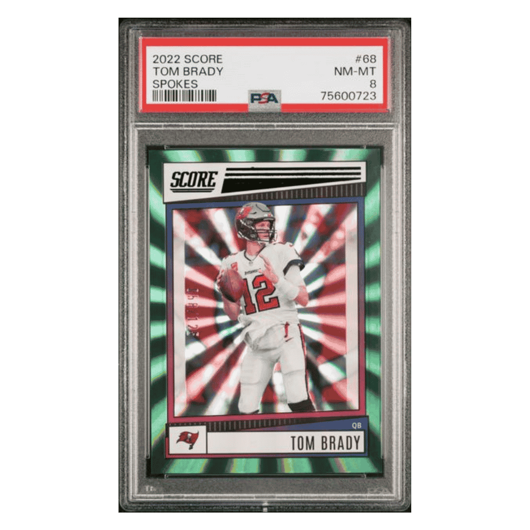 Tom Brady PSA 8 2022 Score Spokes #d/ 125 Card #68