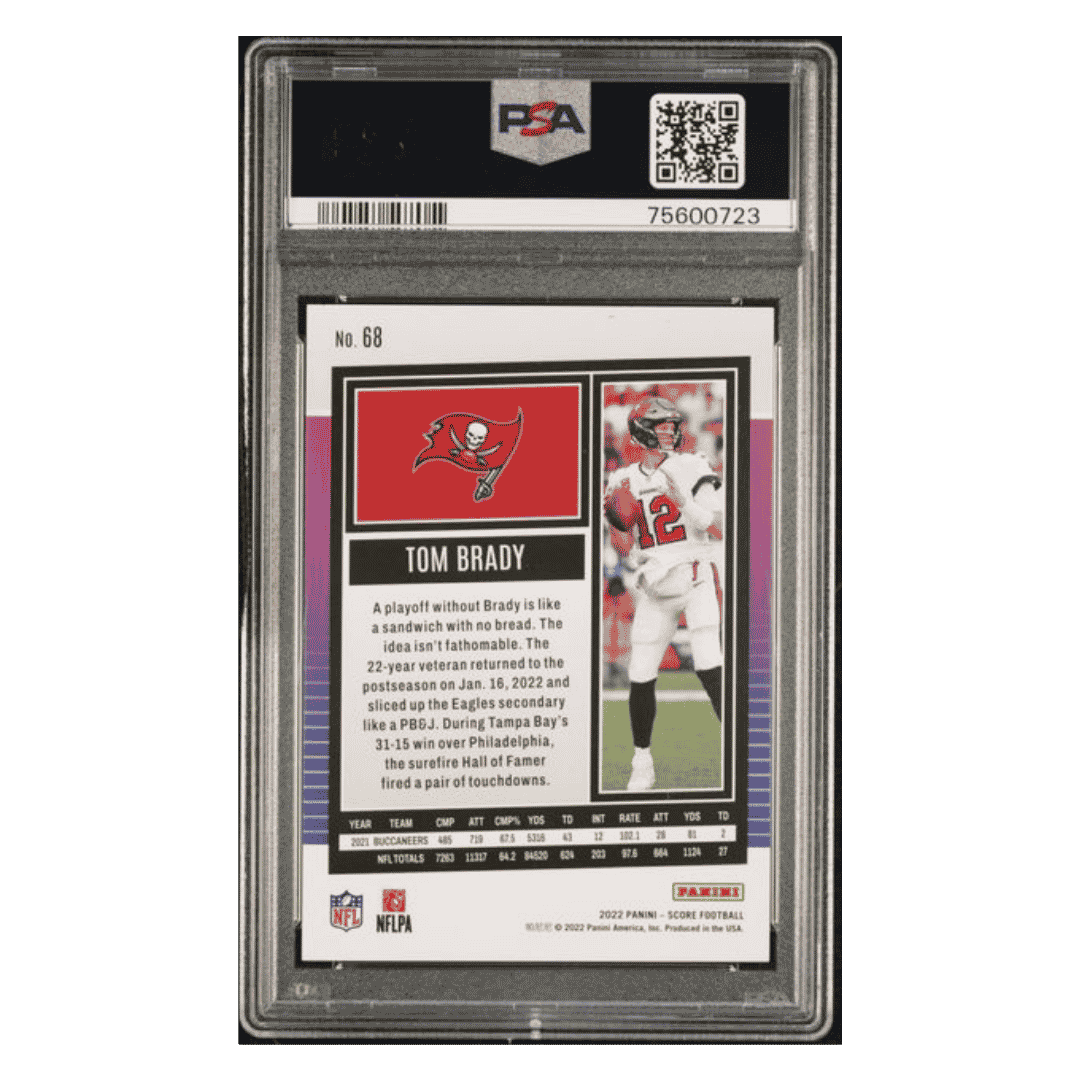 Tom Brady PSA 8 2022 Score Spokes #d/ 125 Card #68