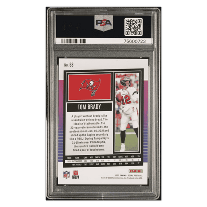 Tom Brady PSA 8 2022 Score Spokes #d/ 125 Card #68