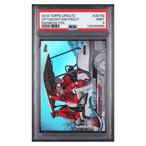 Upton/ Ohtani/ Trout PSA 9 2018 Topps Update Rainbow Foil Card #US158