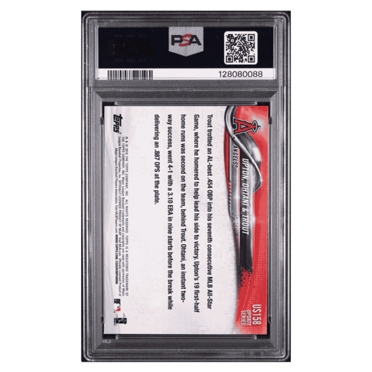 Upton/ Ohtani/ Trout PSA 9 2018 Topps Update Rainbow Foil Card #US158