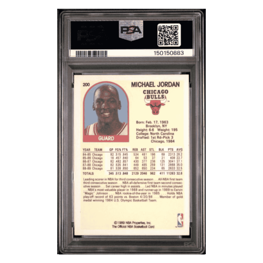 Michael Jordan PSA 8 1989 NBA Hoops Card #200