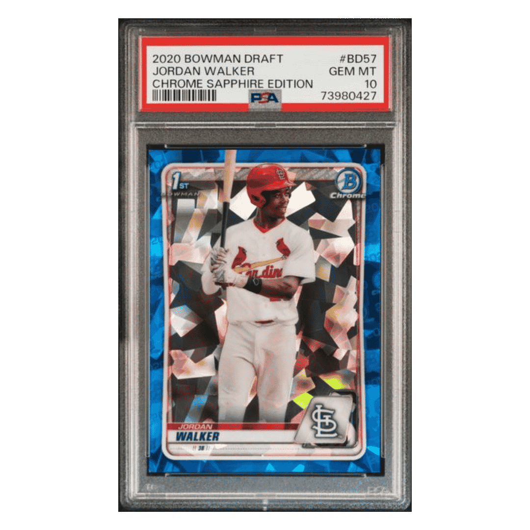 Jordan Walker PSA 10 2020 Bowman Draft Chrome Sapphire Edition Card #BD57