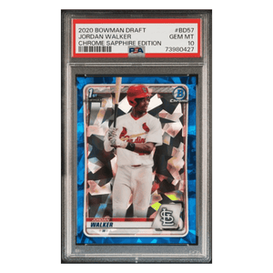 Jordan Walker PSA 10 2020 Bowman Draft Chrome Sapphire Edition Card #BD57