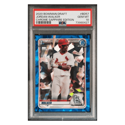 Jordan Walker PSA 10 2020 Bowman Draft Chrome Sapphire Edition Card #BD57