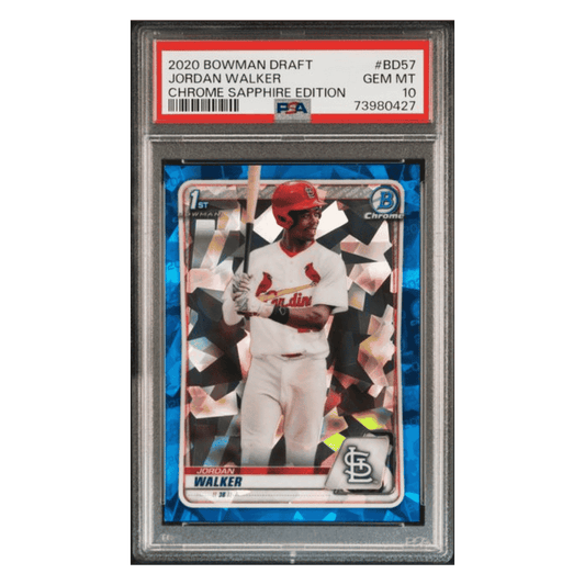 Jordan Walker PSA 10 2020 Bowman Draft Chrome Sapphire Edition Card #BD57