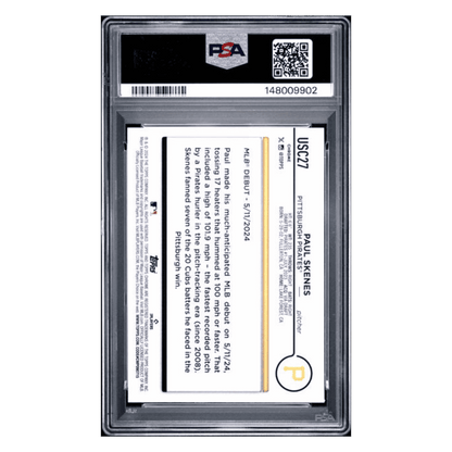 Paul Skenes PSA 10 2024 Topps Chrome Update X-Fractor Card #USC27