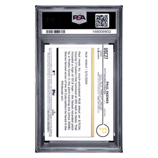 Paul Skenes PSA 10 2024 Topps Chrome Update X-Fractor Card #USC27