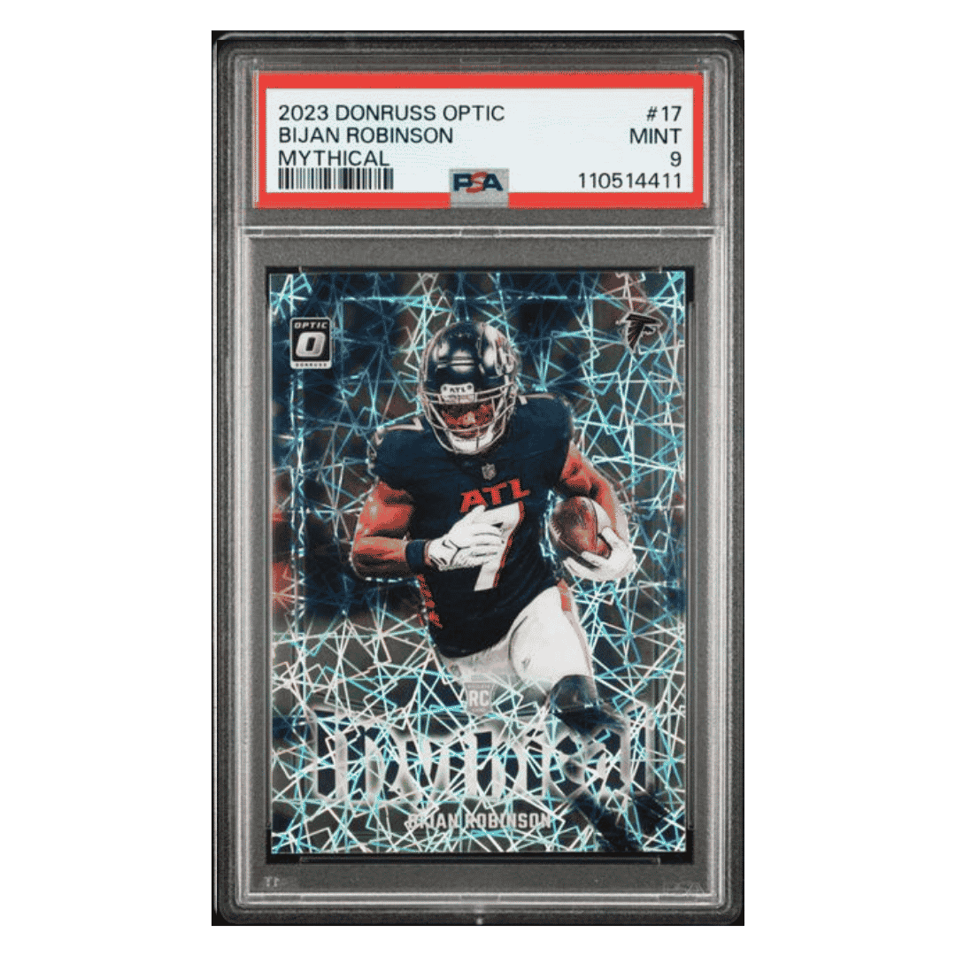 Bijan Robinson PSA 9 2023 Panini Donruss Optic Mythical Rookie RC Case Hit Card #17