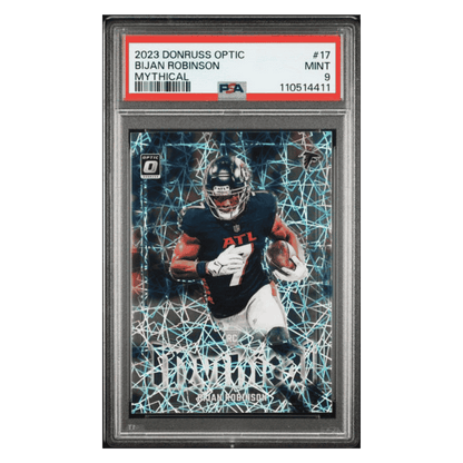 Bijan Robinson PSA 9 2023 Panini Donruss Optic Mythical Rookie RC Case Hit Card #17