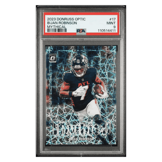 Bijan Robinson PSA 9 2023 Panini Donruss Optic Mythical Rookie RC Case Hit Card #17