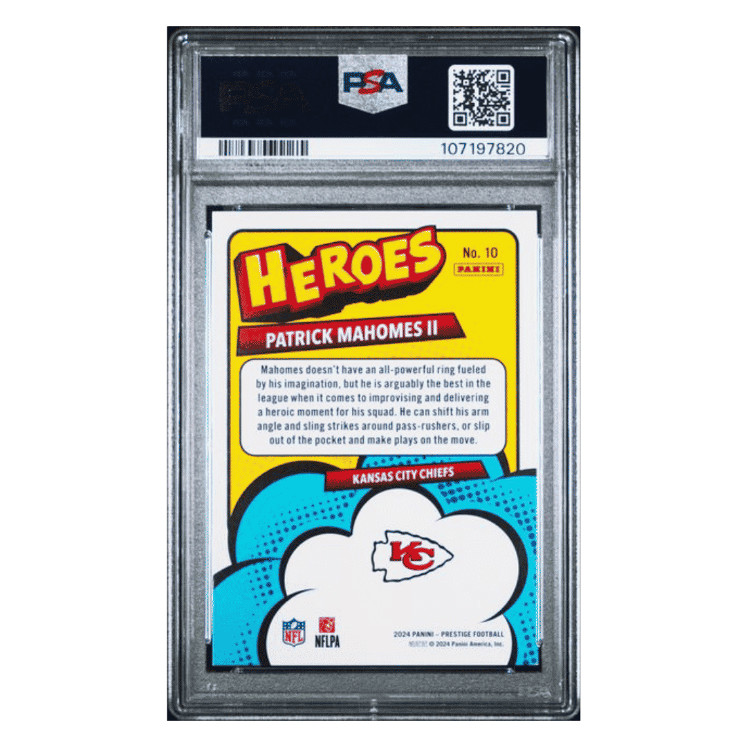 Patrick Mahomes PSA 8 2024 Panini Prestige Heroes Card #10