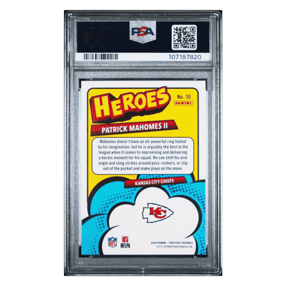 Patrick Mahomes PSA 8 2024 Panini Prestige Heroes Card #10