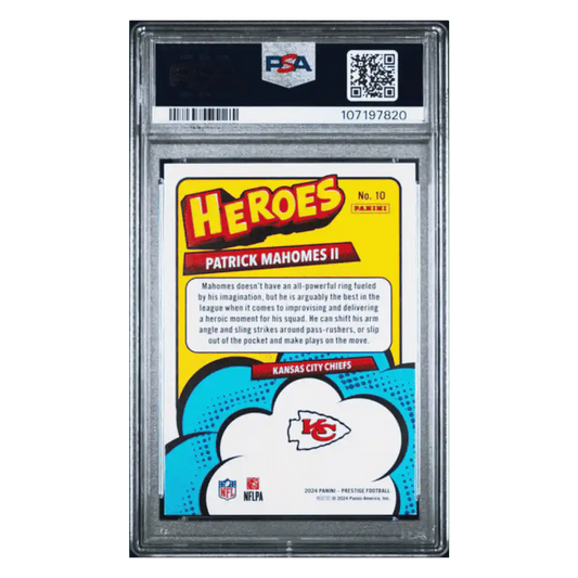 Patrick Mahomes PSA 8 2024 Panini Prestige Heroes Card #10