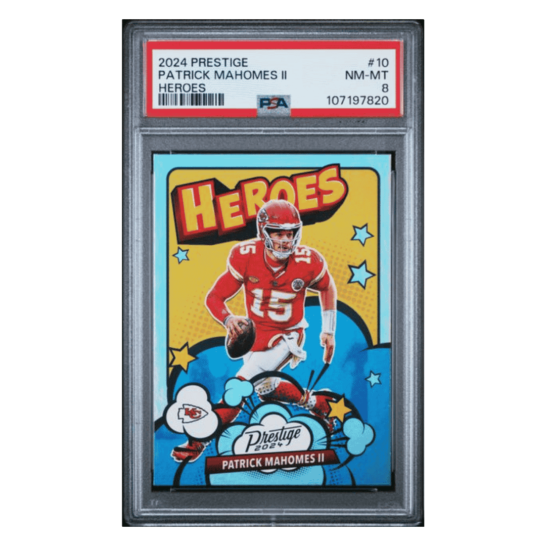 Patrick Mahomes PSA 8 2024 Panini Prestige Heroes Card #10