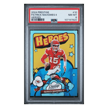 Patrick Mahomes PSA 8 2024 Panini Prestige Heroes Card #10