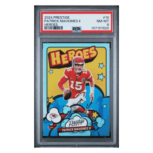 Patrick Mahomes PSA 8 2024 Panini Prestige Heroes Card #10