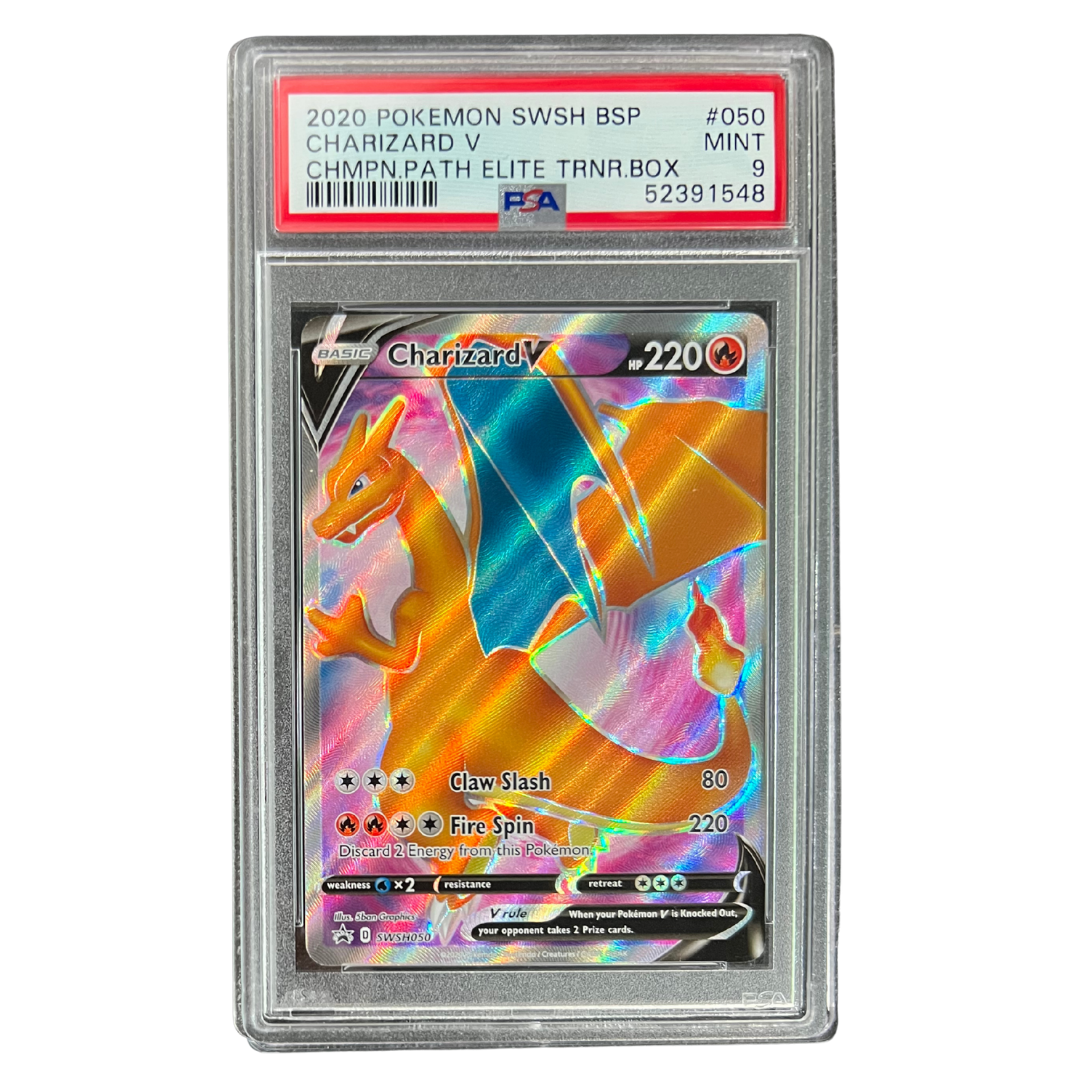 Charizard V PSA 9 2020 Pokemon Sword & Shield Black Star Promo Champion's Path Elite Trainer Box Card #050