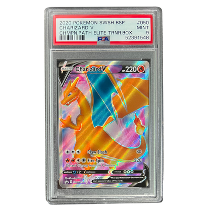 Charizard V PSA 9 2020 Pokemon Sword & Shield Black Star Promo Champion's Path Elite Trainer Box Card #050
