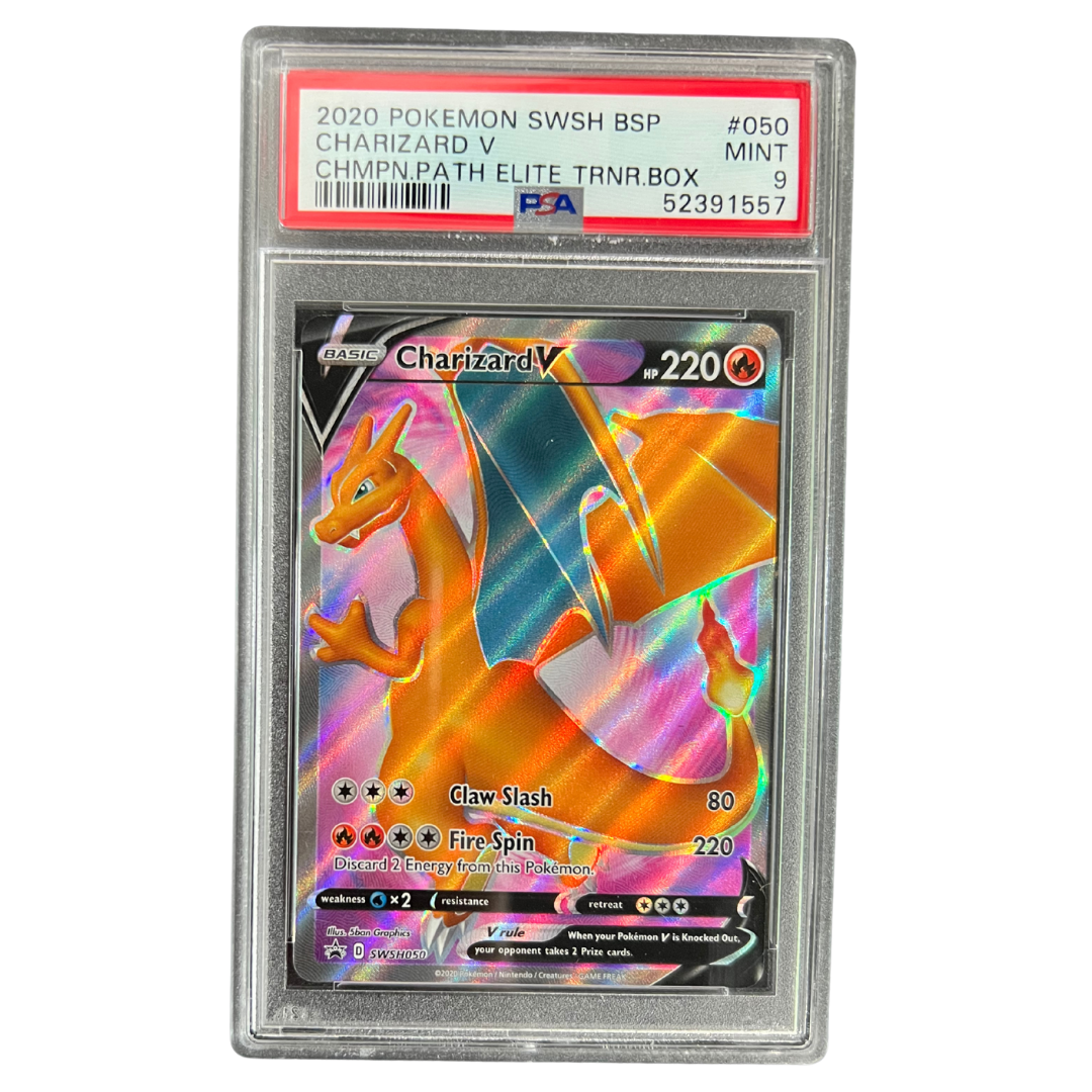 Charizard V PSA 9 2020 Pokemon Sword & Shield Black Star Promo Champion's Path Elite Trainer Box Card #050