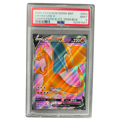 Charizard V PSA 9 2020 Pokemon Sword & Shield Black Star Promo Champion's Path Elite Trainer Box Card #050