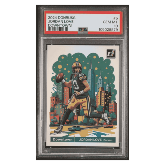Jordan Love PSA 10 2024 Panini Donruss Downtown! Card #5
