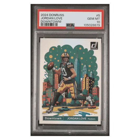Jordan Love PSA 10 2024 Panini Donruss Downtown! Card #5