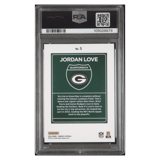 Jordan Love PSA 10 2024 Panini Donruss Downtown! Card #5