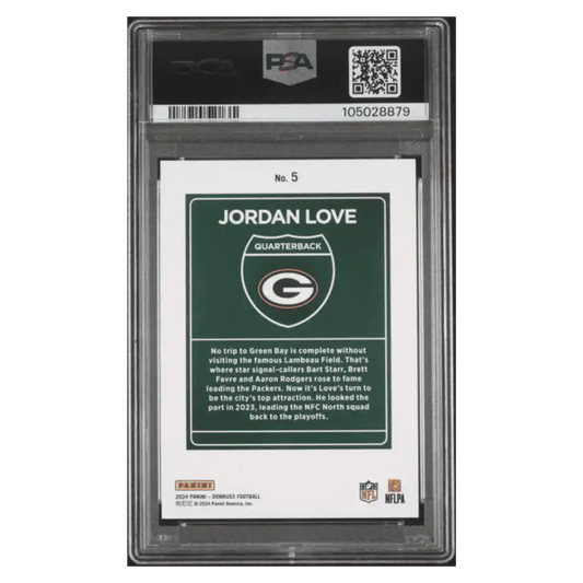Jordan Love PSA 10 2024 Panini Donruss Downtown! Card #5