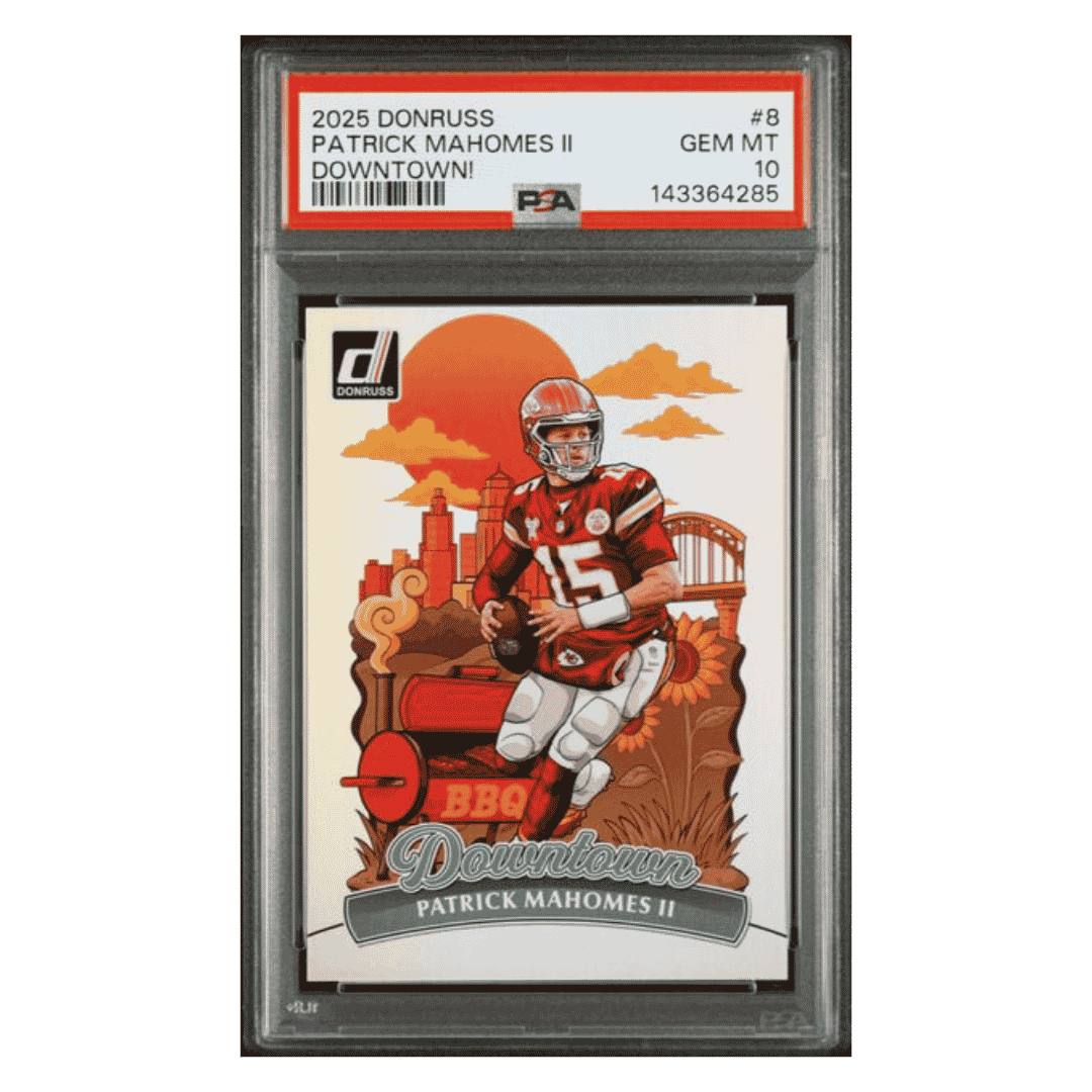 Patrick Mahomes PSA 10 2025 Panini Donruss Downtown! Card #8