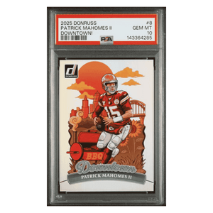 Patrick Mahomes PSA 10 2025 Panini Donruss Downtown! Card #8