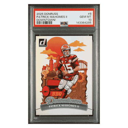 Patrick Mahomes PSA 10 2025 Panini Donruss Downtown! Card #8