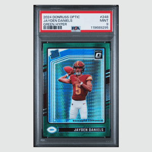 Jayden Daniels PSA 9 2024 Panini Donruss Optic Green Hyper Rated Rookie Card #248