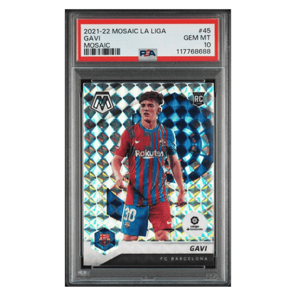 Gavi PSA 10 2021-22 Panini Mosaic La Liga Rookie RC Card #45
