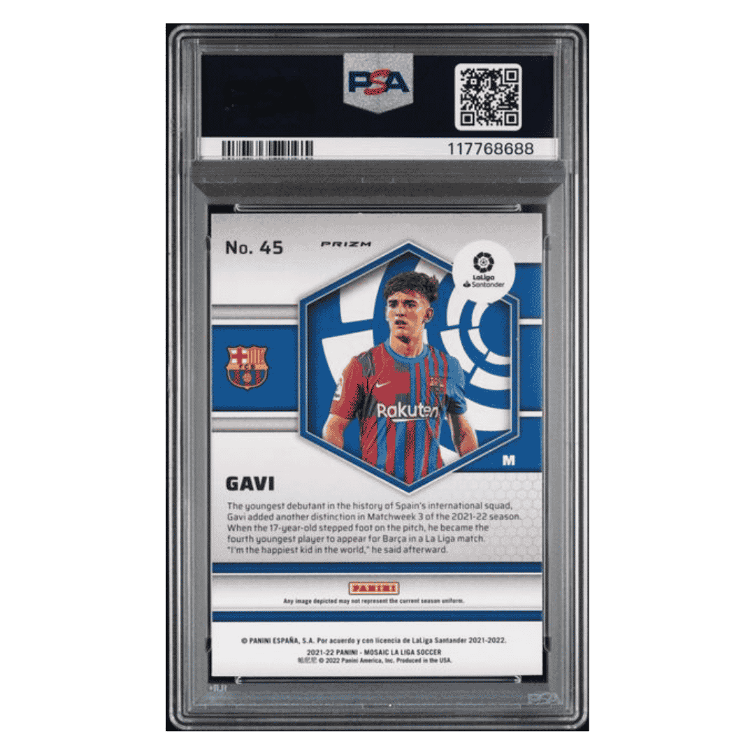 Gavi PSA 10 2021-22 Panini Mosaic La Liga Rookie RC Card #45
