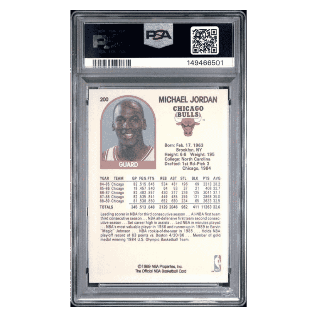 Michael Jordan PSA 7 1989 NBA Hoops Card #200