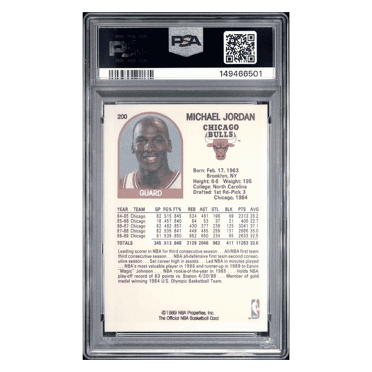 Michael Jordan PSA 7 1989 NBA Hoops Card #200