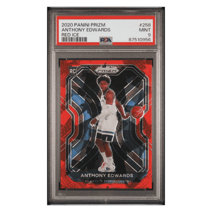 Anthony Edwards PSA 9 2020 Panini Prizm Red Ice Rookie RC Card #258