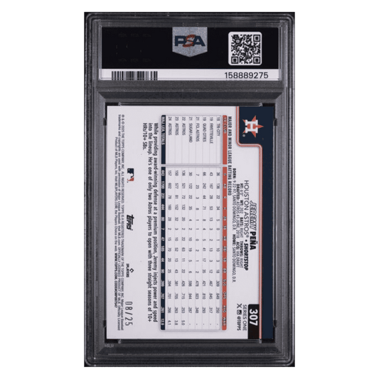Jeremy Pena PSA 9 2025 Topps ST Orange Foilboard #d/ 25 Card #307