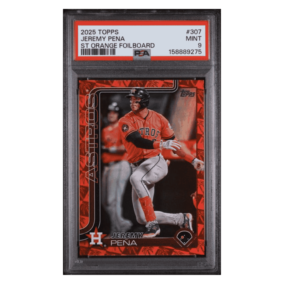 Jeremy Pena PSA 9 2025 Topps ST Orange Foilboard #d/ 25 Card #307
