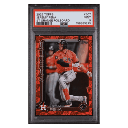 Jeremy Pena PSA 9 2025 Topps ST Orange Foilboard #d/ 25 Card #307