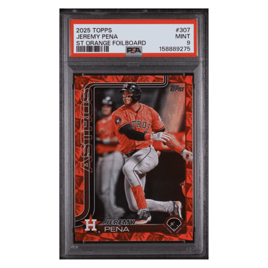 Jeremy Pena PSA 9 2025 Topps ST Orange Foilboard #d/ 25 Card #307