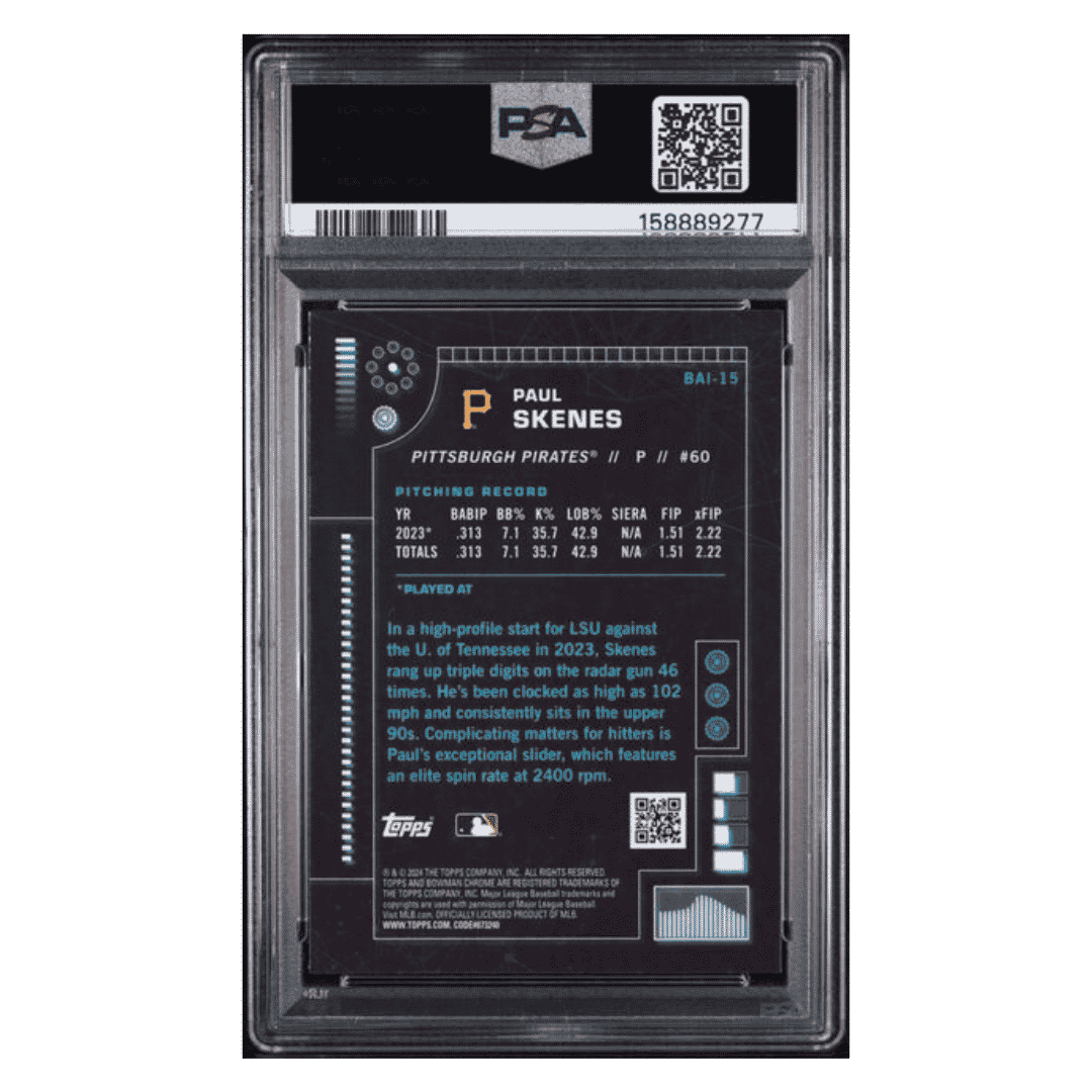 Paul Skenes PSA 9 2024 Topps Bowman AI Card #BAI15
