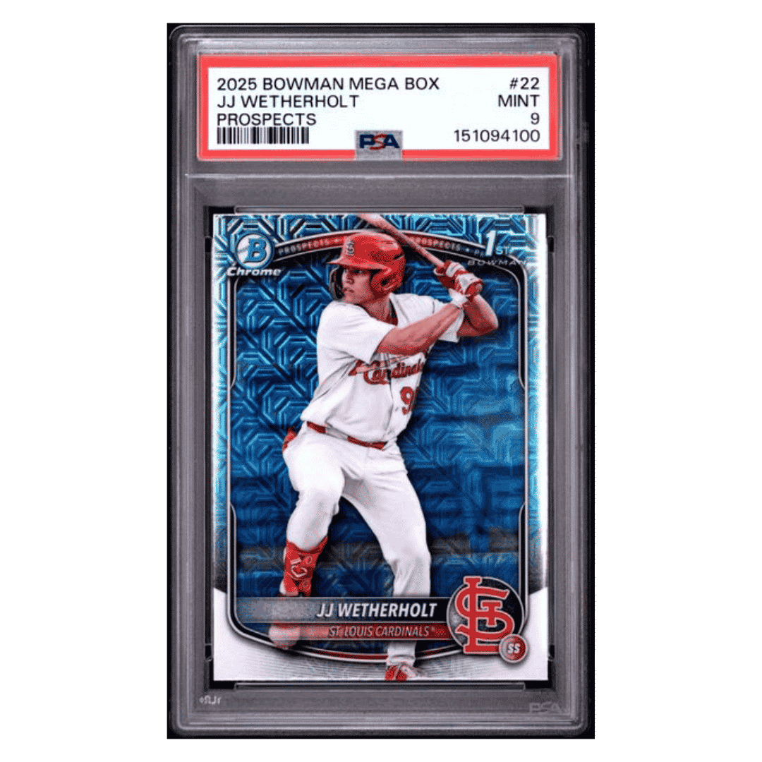 JJ Wetherholt PSA 9 2025 Topps Bowman Mega Box Prospects Card #22